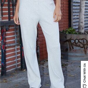 Brandy Melville Light Gray Wide Leg Pants